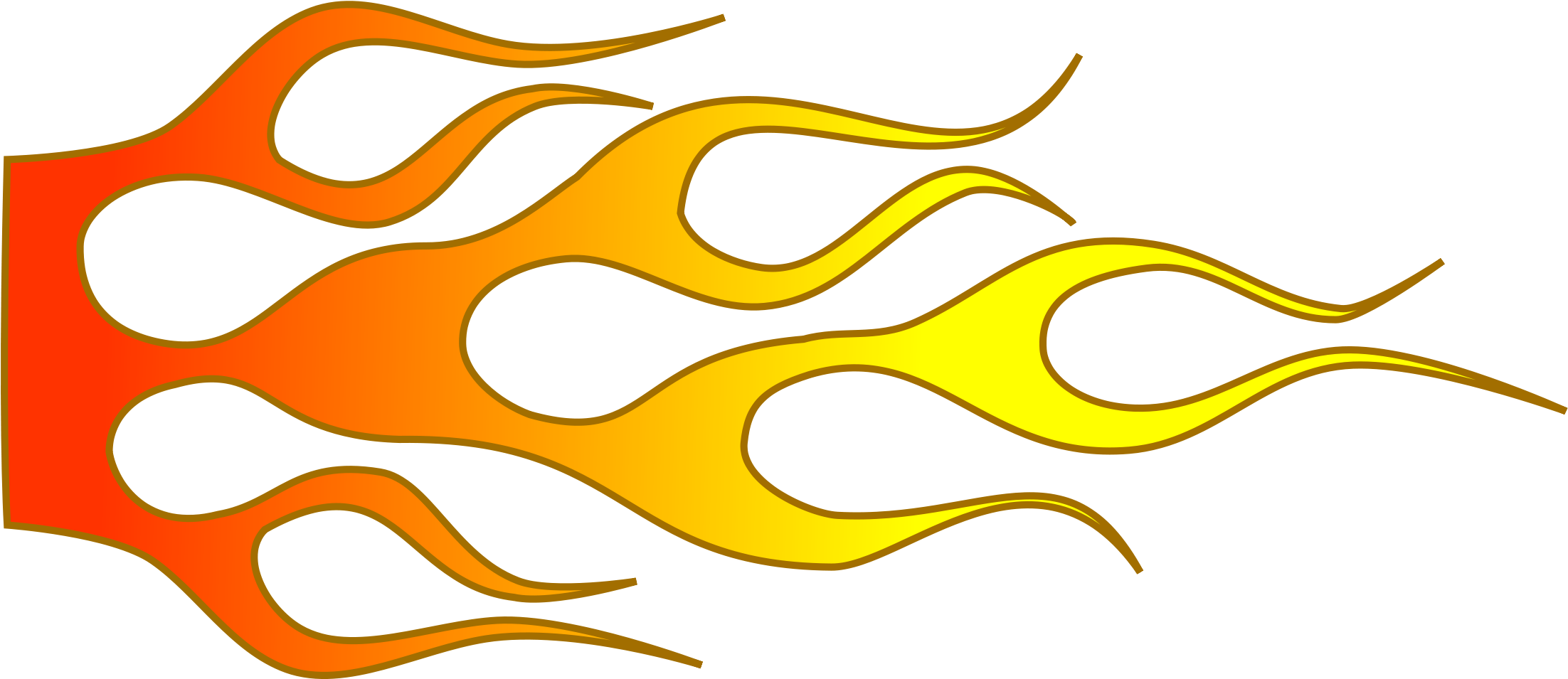 Candle Flame Clip Art With Images - Hot Rod Flames (2400x960), Png Download