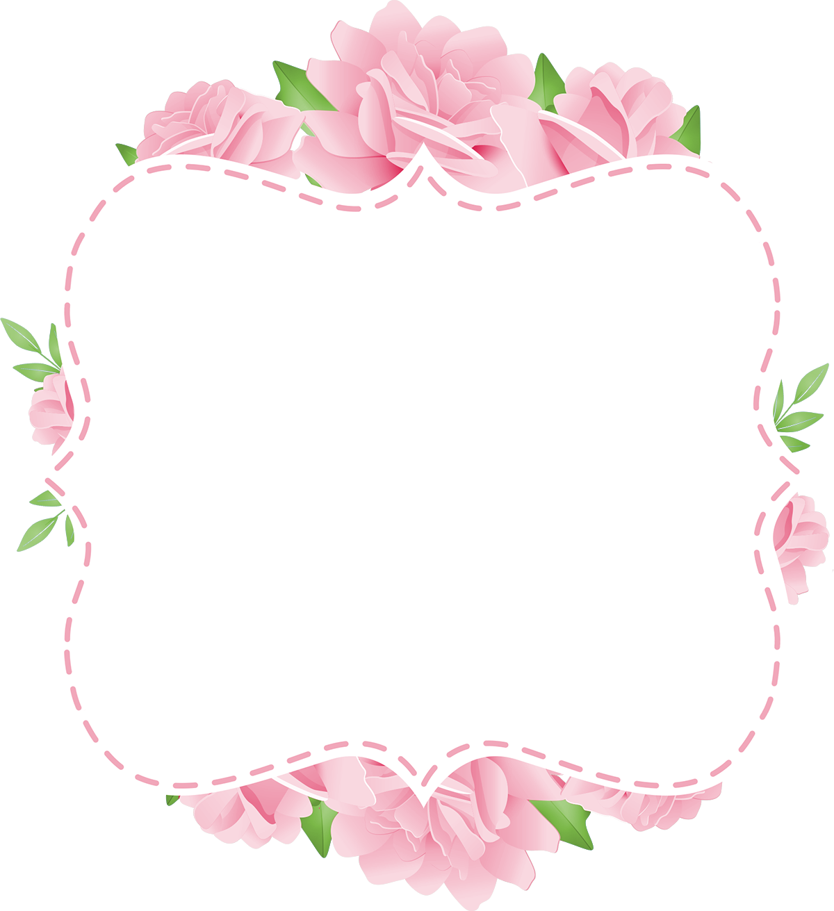 Http - //a - Top4top - Net/p 821to52 Pink Clouds, - Flower Wallpaper Frame (1200x1311), Png Download