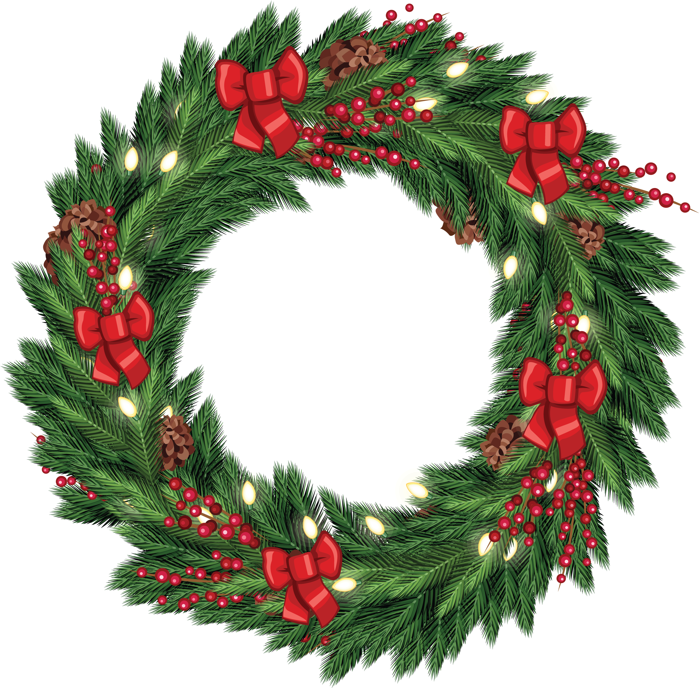 Free Christmas Wreath Graphic From Tradigitalart (2500x2500), Png Download