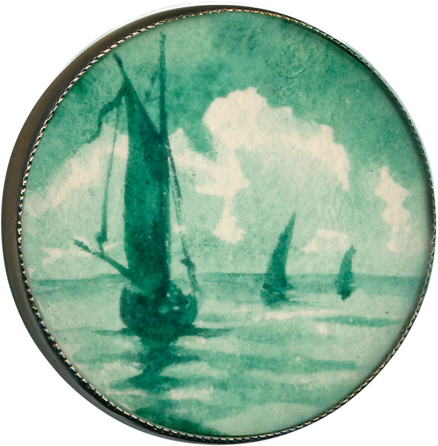 Button Large Early 20th C - Watercolor Painting (1498x1498), Png Download