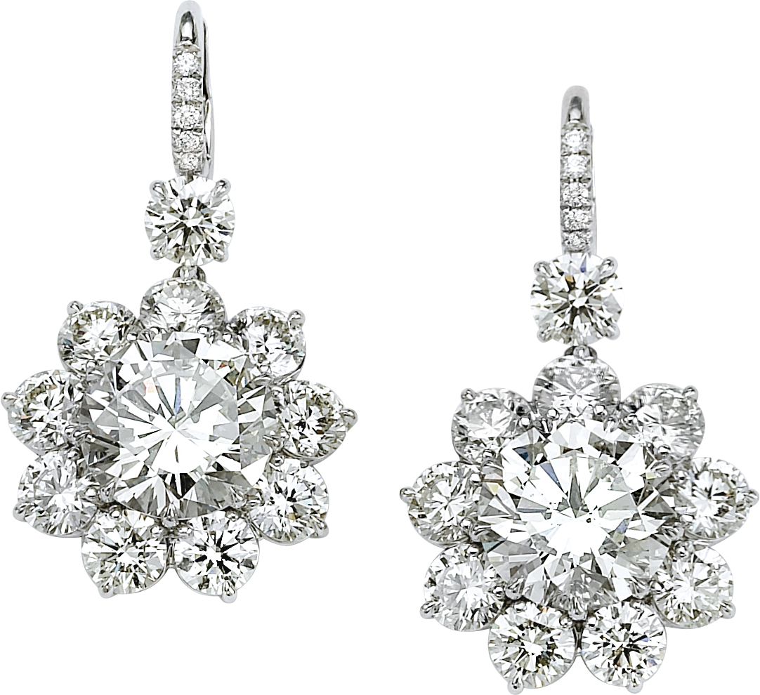 Diamonds Clipart Silver Diamond - Diamond Earrings Png (850x778), Png Download