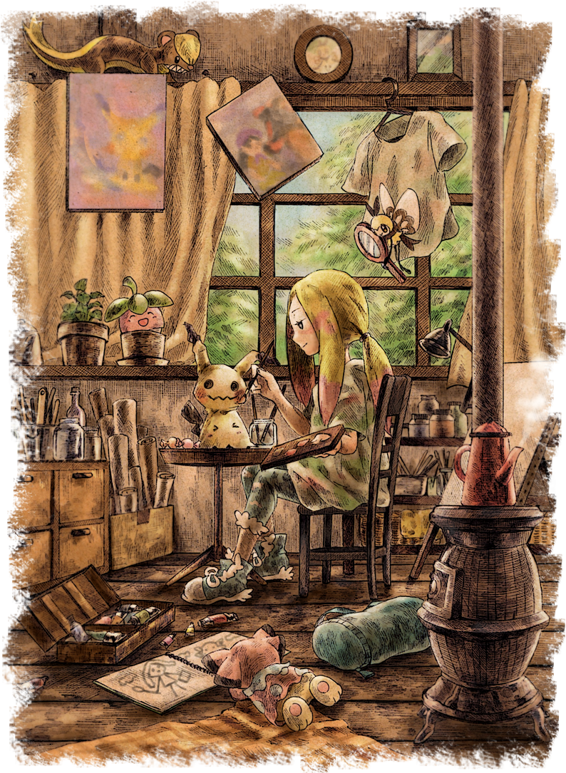 Trainer With Mimikyu Pokemon Alola, Pikachu, Pokemon - Pokémon Sun And Moon (800x1089), Png Download