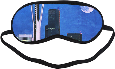 Seattle Space Needle Watercolor Sleeping Mask - Blindfold (500x500), Png Download