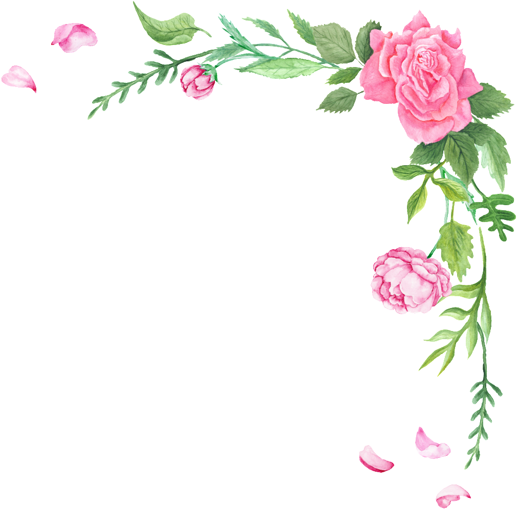 This Graphics Is Fresh Spring Flower Border Transparent - Shabby Chic Template (1024x1010), Png Download