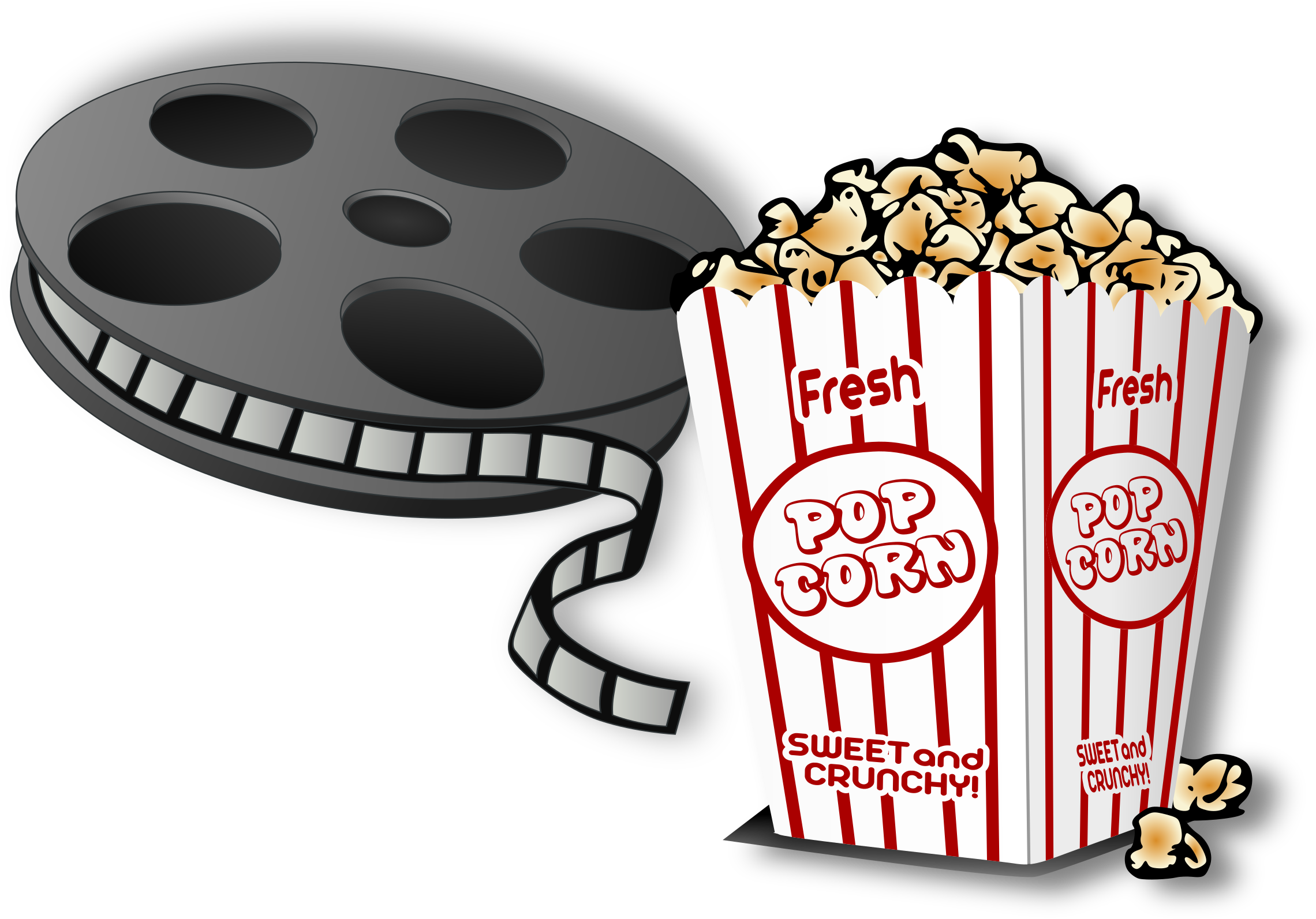 Popcorn Vector Movie Reel - Movie And Popcorn Png (2400x1775), Png Download