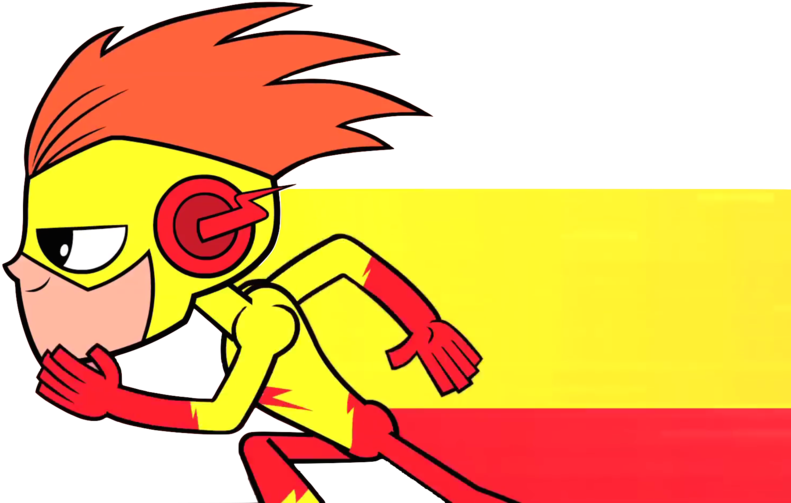 Clipart Stock Teen Titans Go Kid Running By Miniscooby - Teen Titans Go Kid Flash Running (1024x576), Png Download