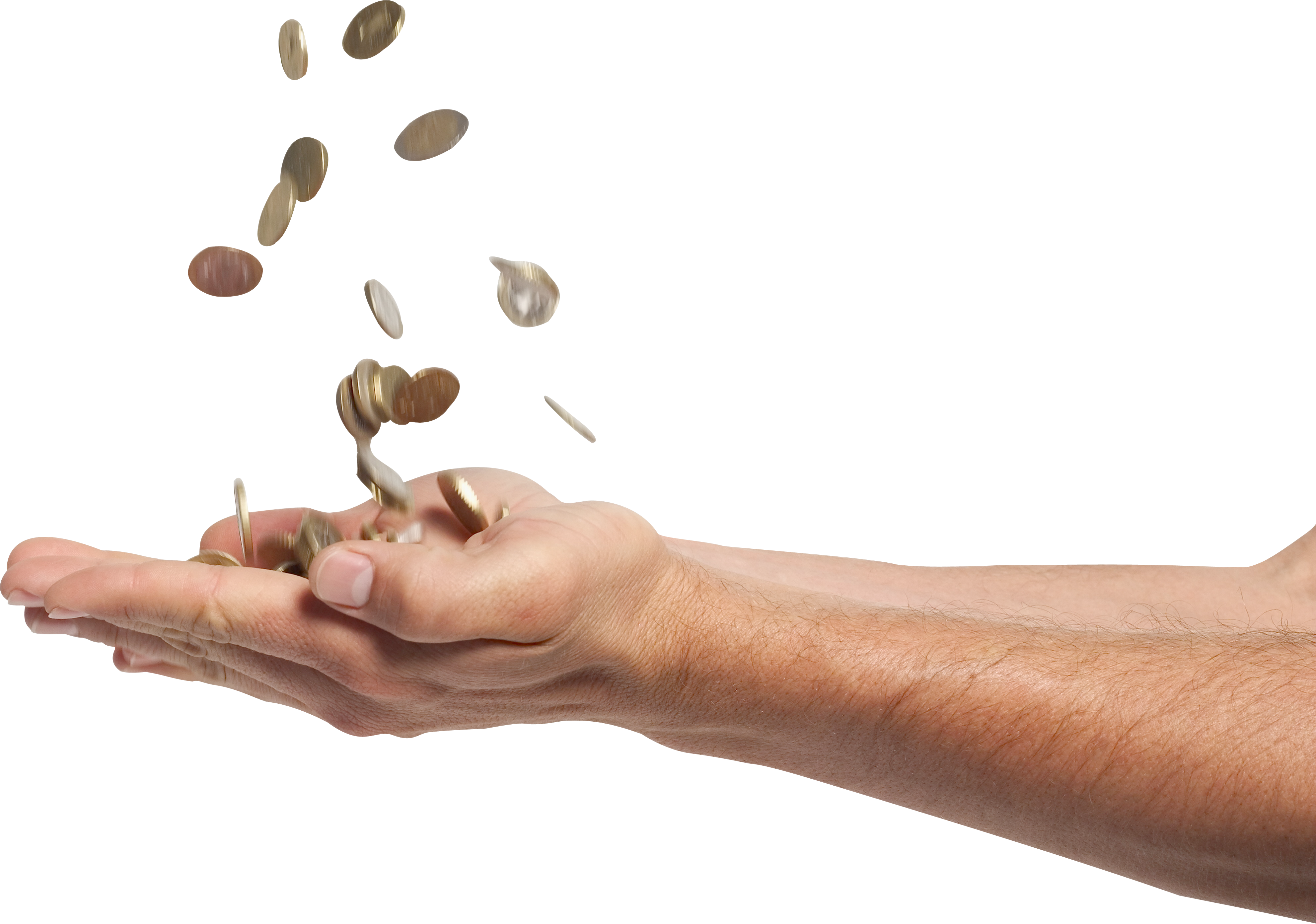 Money In Hand Png - Coin On A Hand Png (3966x2785), Png Download