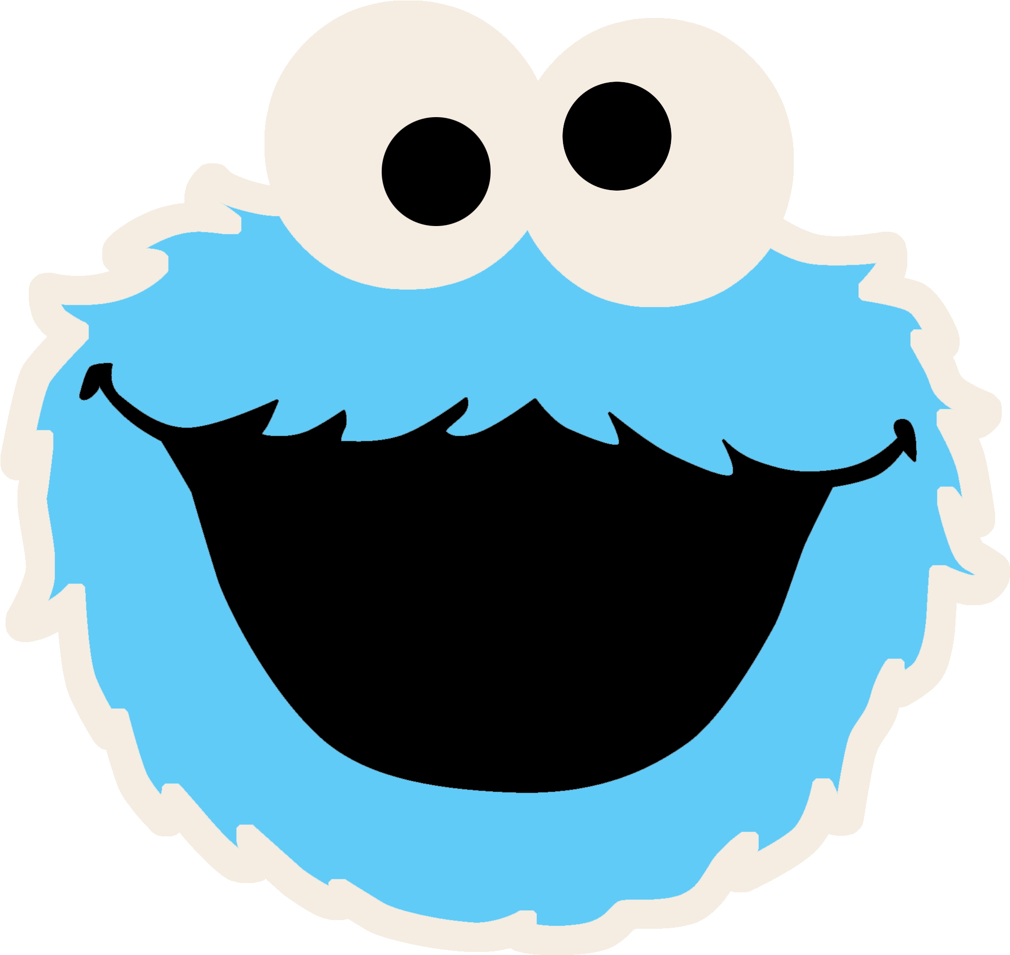 The Good Collective - Cookie Monster Face Drawings (2000x2000), Png Download