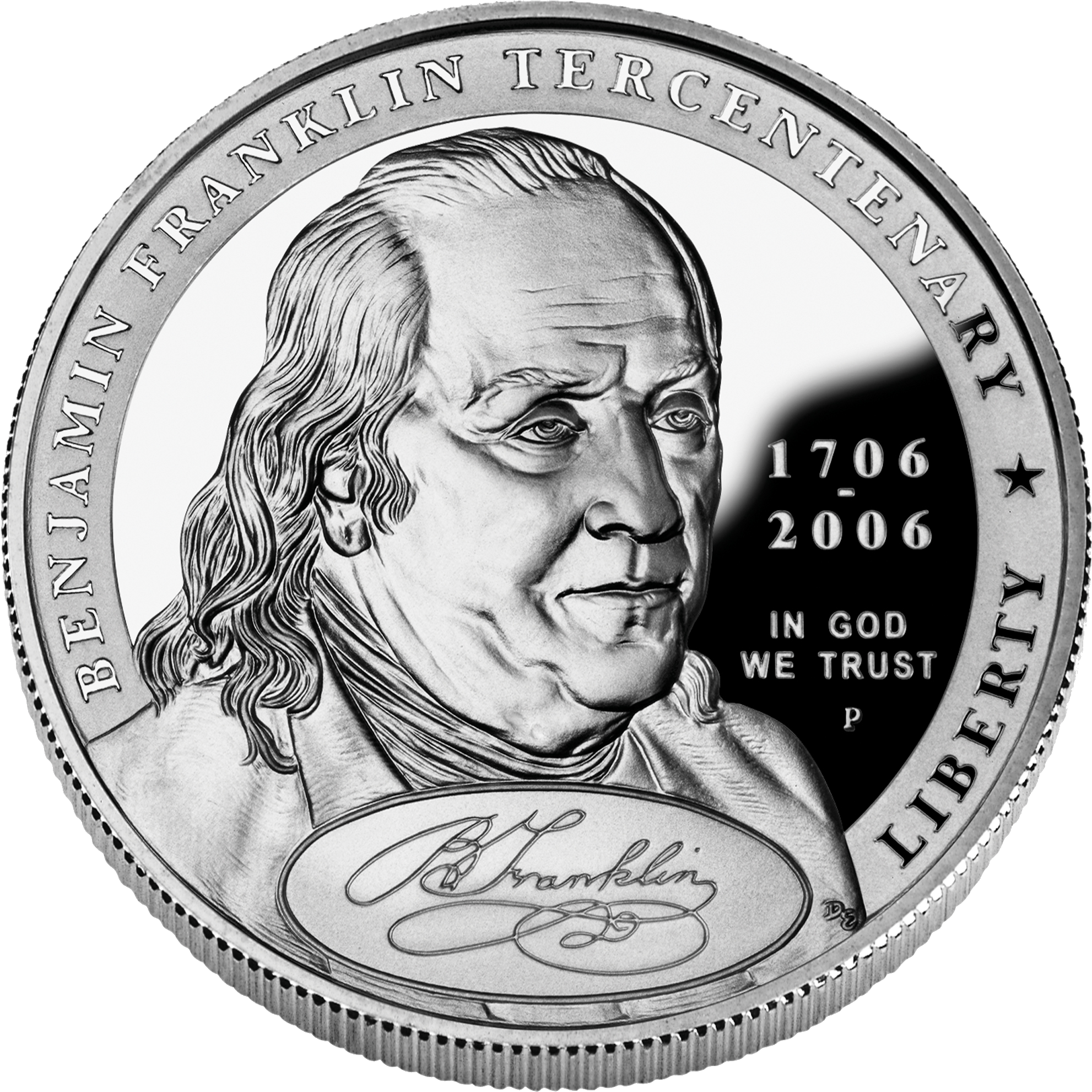 File Benjamin Franklin Founding - 2006 Benjamin Franklin Silver Dollar Ngc Pr70 (2000x2000), Png Download