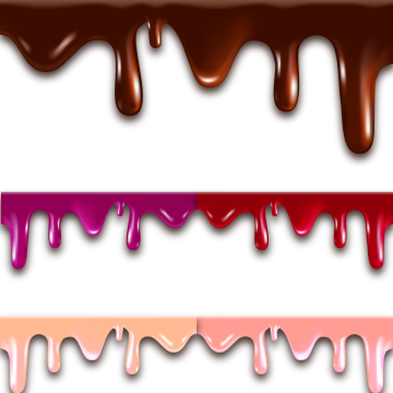 Melted Flowing Chocolate Drips Border, Background, - Derretido Png (360x360), Png Download