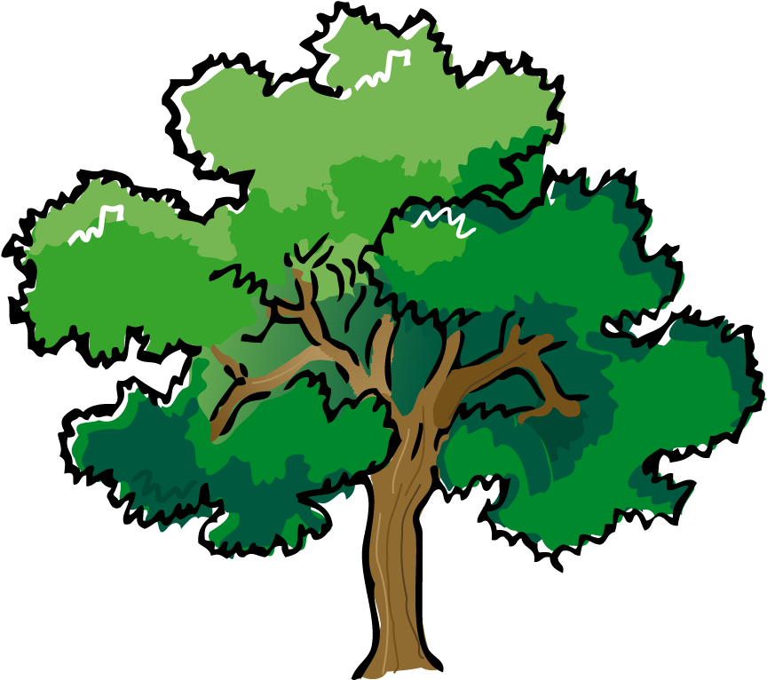 Wood Clipart Forrest - Tree In Forest Clipart (983x784), Png Download