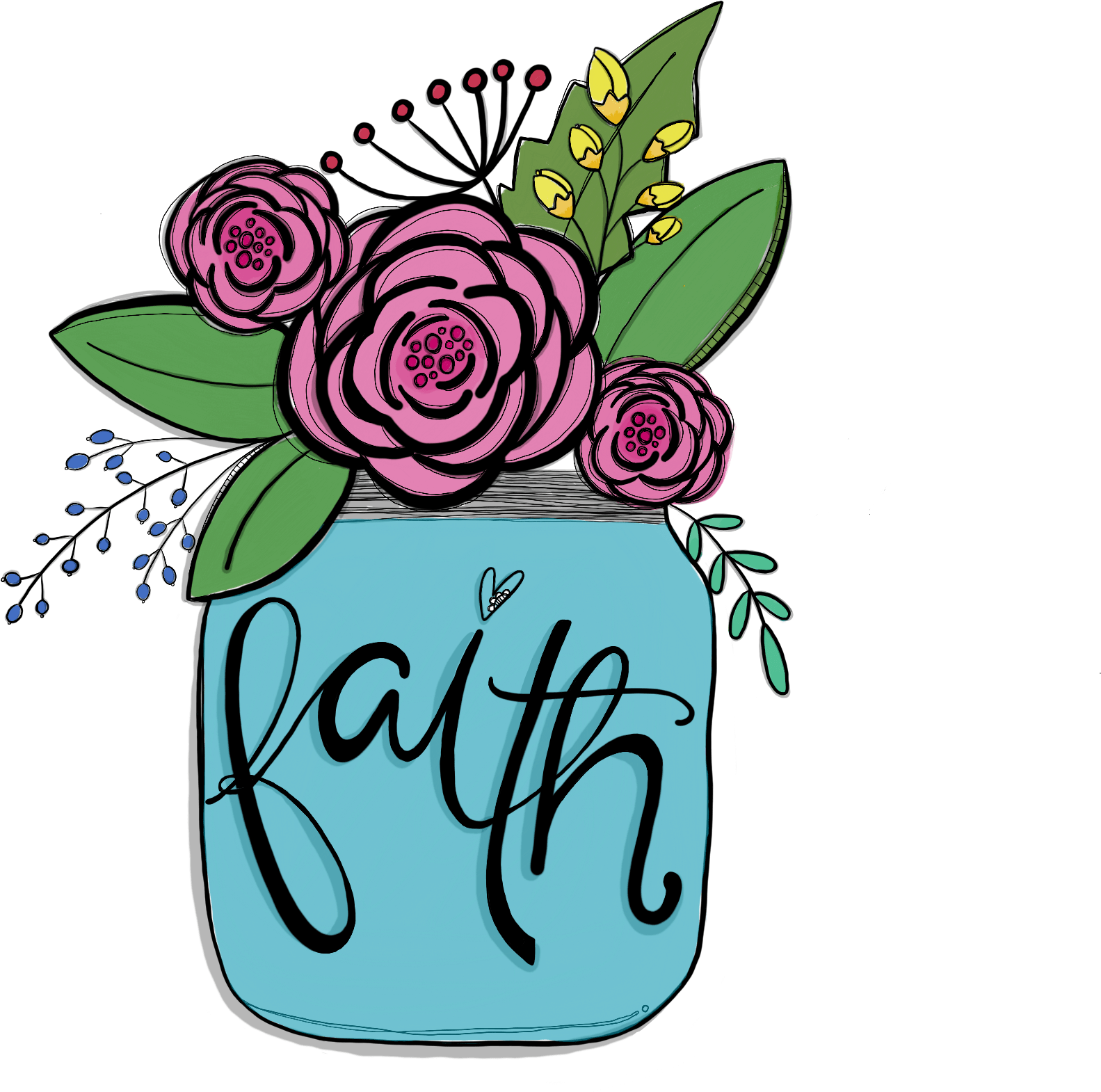 Bible Drawing Watercolor - Flower Doodle (2048x2048), Png Download