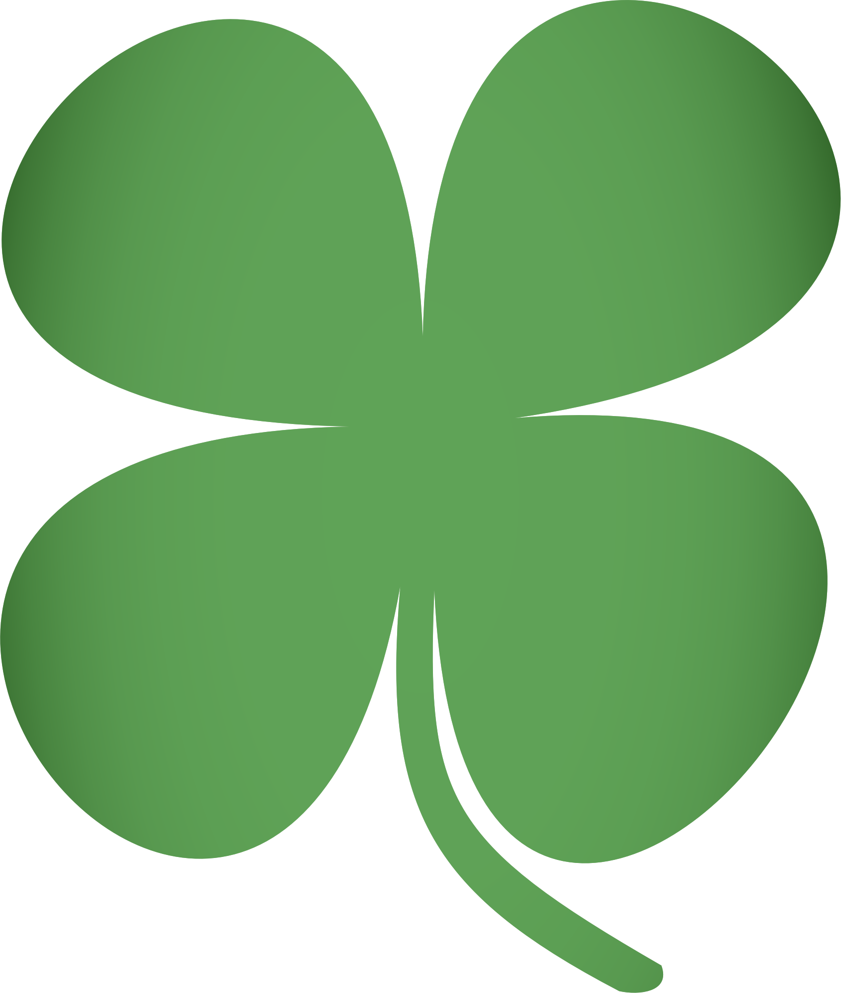 Shamrock Free Download Png - Transparent Background Four Leaf Clover Clip Art (1688x1993), Png Download
