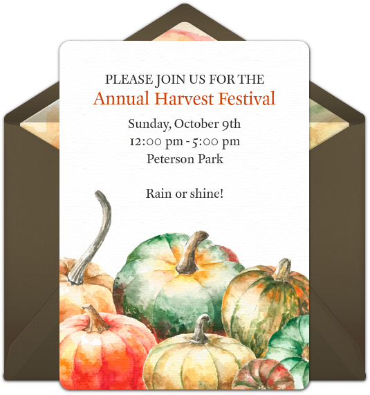 This Handmade "watercolor Pumpkin Patch" Halloween - 55th Birthday Invitation Template (650x650), Png Download