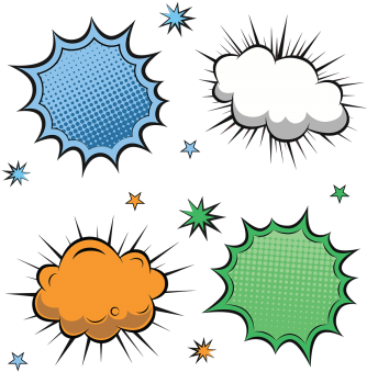 Colorful Comic Label Collection, Comic, Speech, Bubble - Comic Label Png (360x360), Png Download
