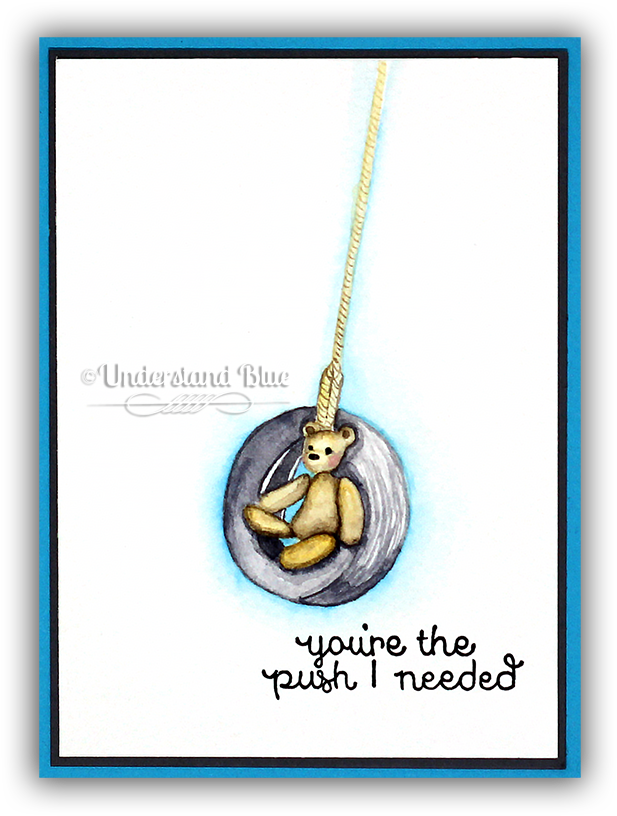 Bear In A Tire Swing No-line Watercolor By Understand - Helga Hufflepuff (650x850), Png Download