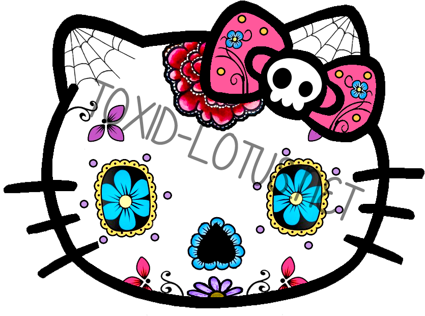 Net » Hello Kitty Sugar Skull & Zombie - Hello Kitty Iphone X (847x714), Png Download