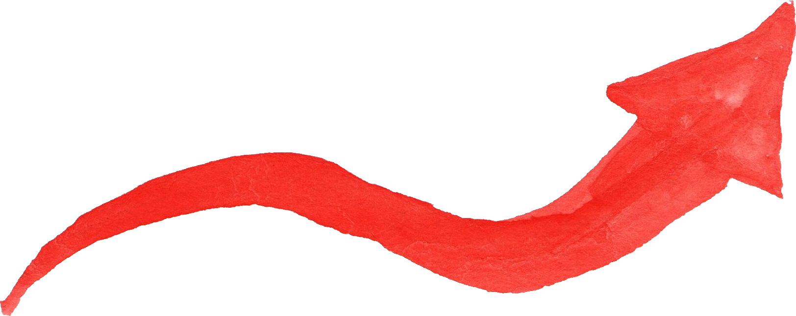 16 Red Watercolor Arrow - Arrow Png (1624x645), Png Download