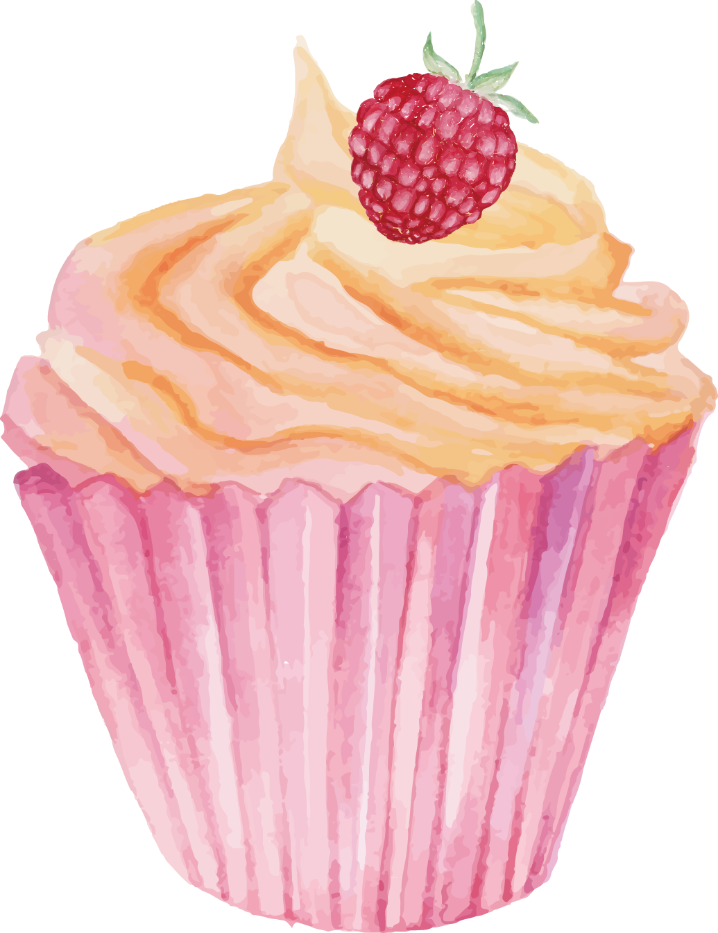 Happy Birthday To You Greeting Card Postcard Illustration - Watercolor Cupcake Png (1035x1345), Png Download