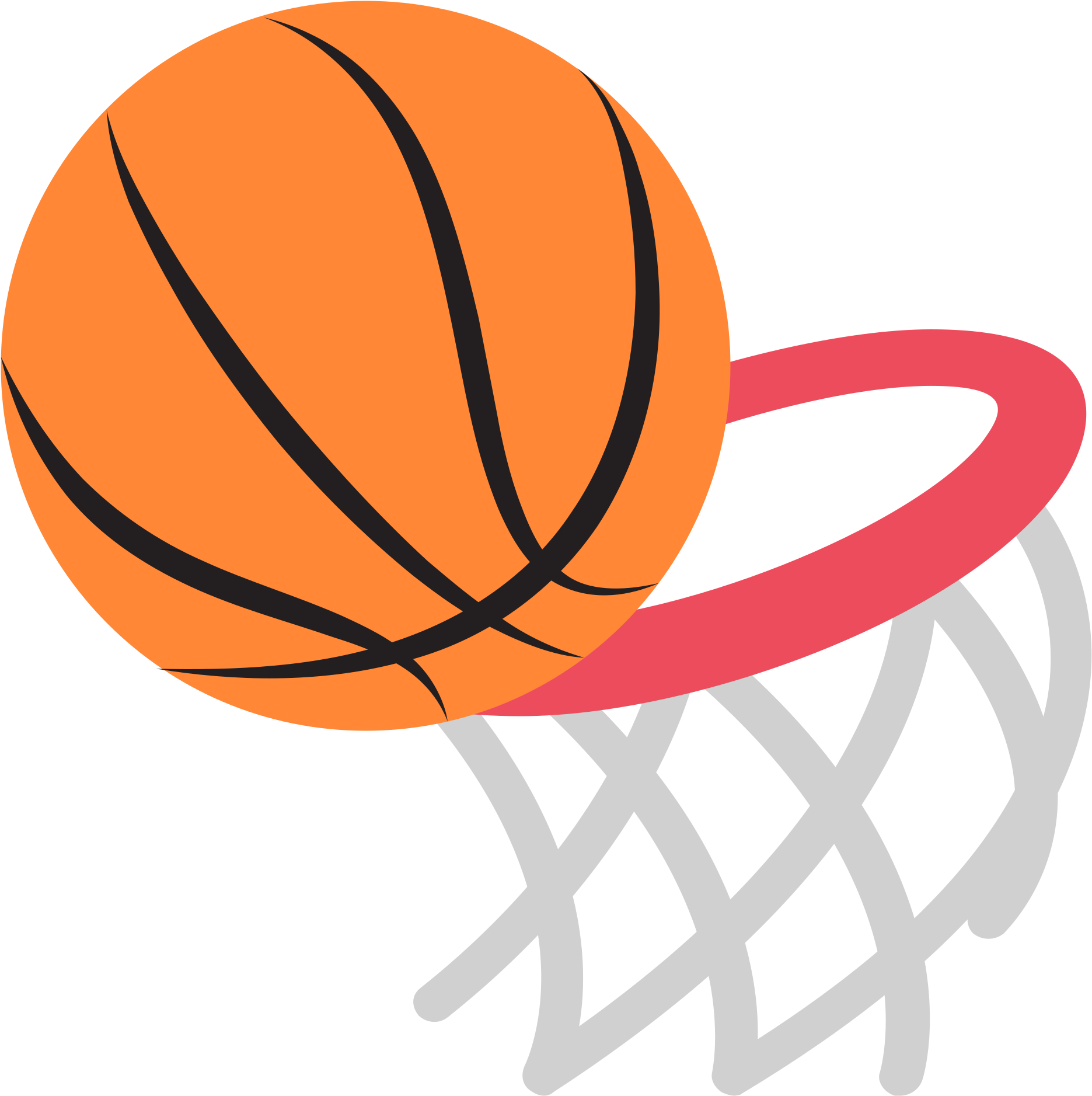 Svg Heart Basketball - Basketball Emoji (2000x2000), Png Download