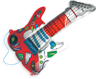 Colored In 3d Colorables Rockin Guitar Coloring Toy - Guitar (400x400), Png Download