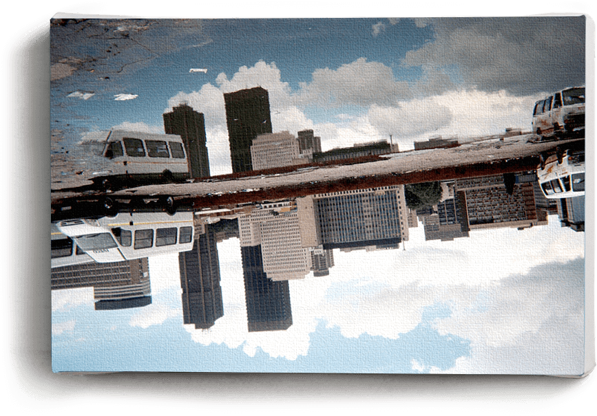 Canvas Print Skyline Reflection - Skyline (1000x1000), Png Download