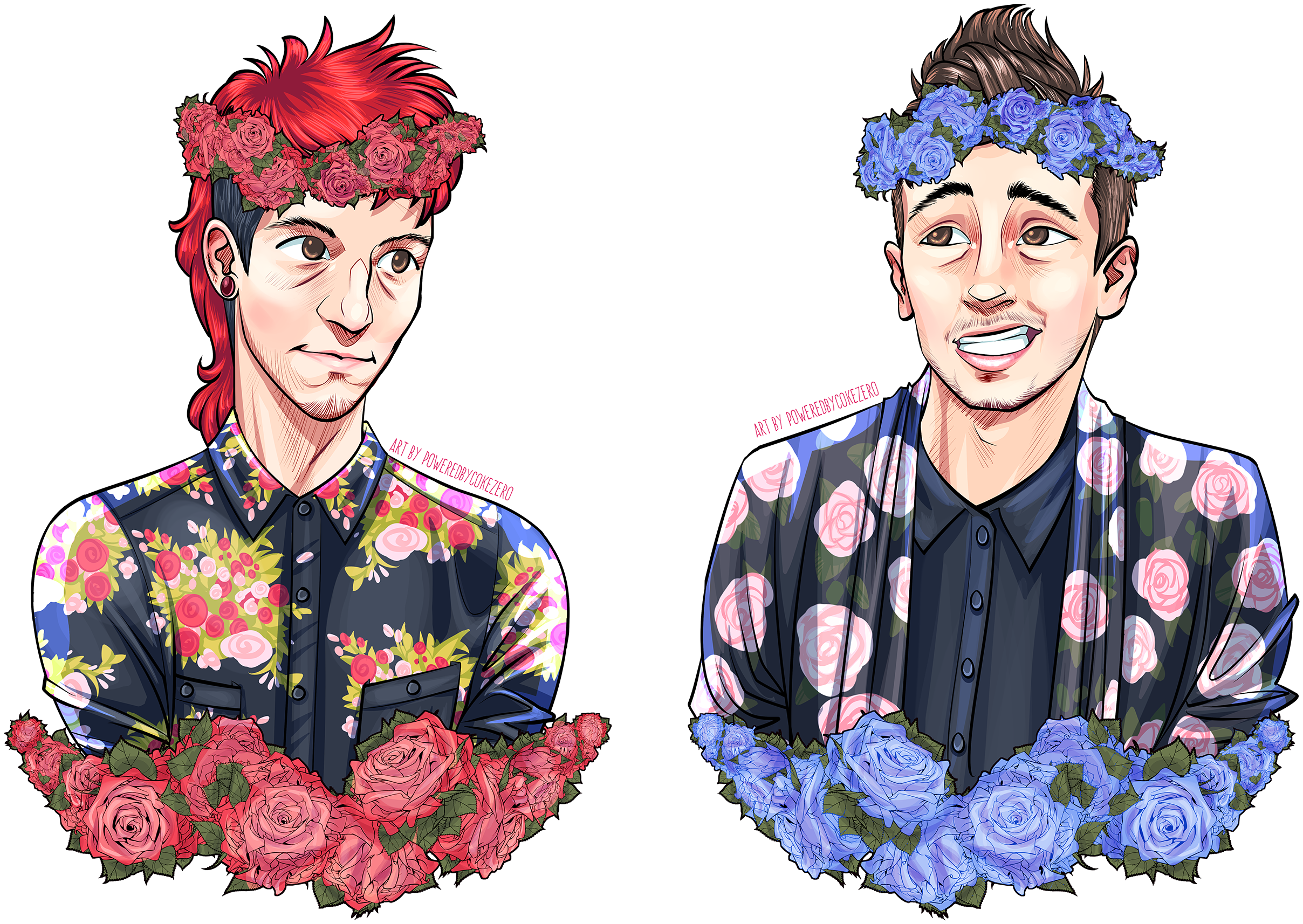 Flower Crowns By - Fanarts Twenty One Pilots (900x637), Png Download