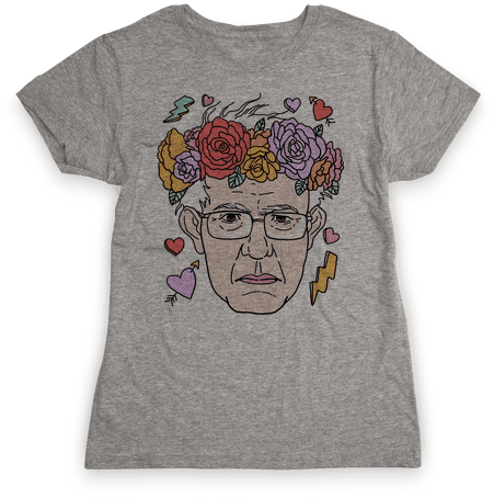 Bernie With Flower Crown Womens T-shirt - Came Out To Have A Good Time And I'm Honestly Feeling (484x484), Png Download