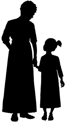 Penny - Woman And Child Silhouette (450x500), Png Download
