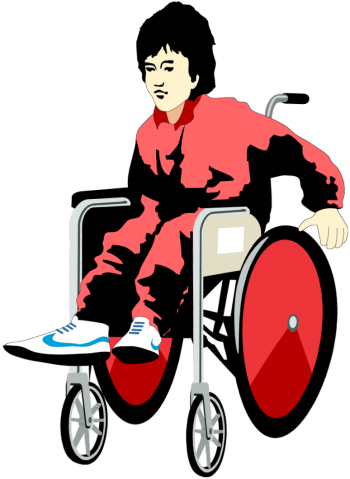 Free Icons Png - Wheelchair Person Transparent (350x479), Png Download