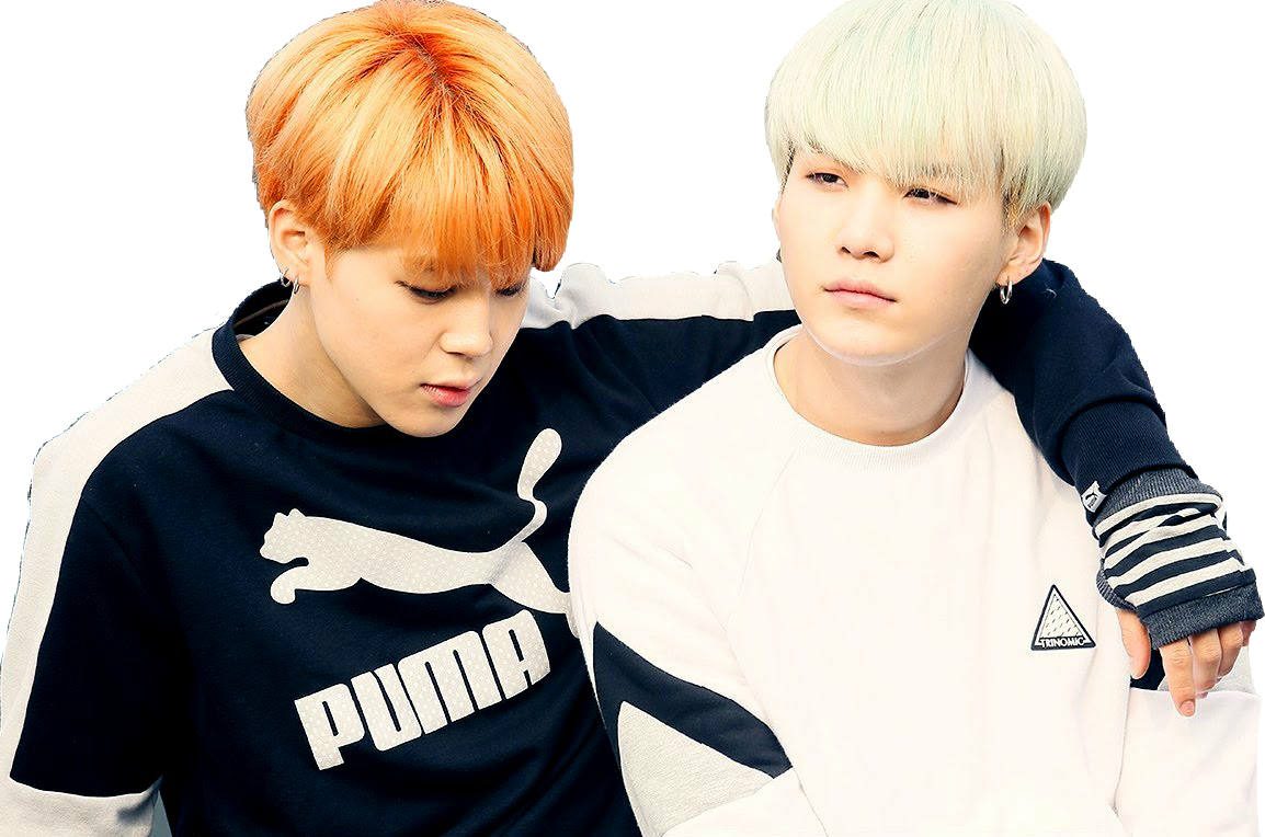 Yoonmin Yoongi Jimin Suga Bts Jpg Royalty Free Library - Park Jimin And Min Yoongi (1154x764), Png Download
