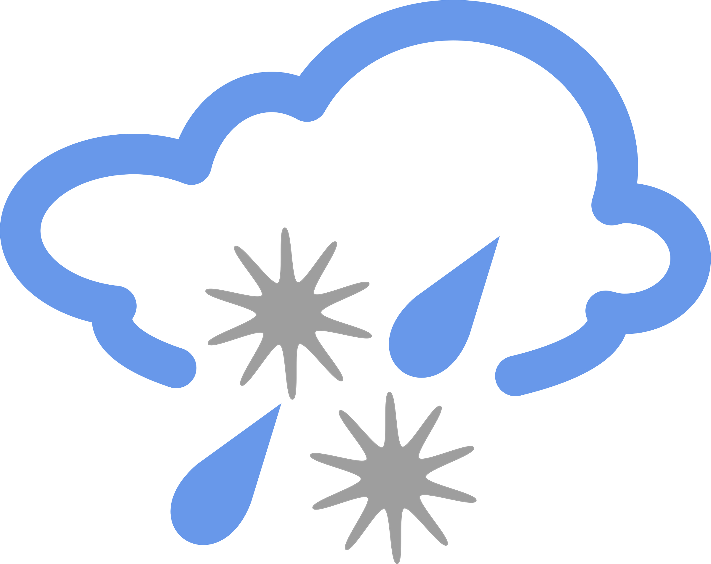 Snow Clipart Rain - Weather Symbols (2400x1906), Png Download