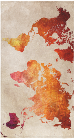 World Map 33 Bath Towel 30"x56" - Red World Map Canvas Print - Small By Jbjart (500x500), Png Download