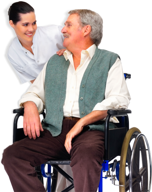 Nurse And Man On A Wheelchair - Health Care (980x694), Png Download