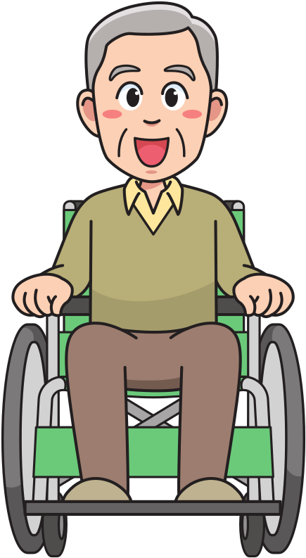 Clipart Freeuse Library Boy In Wheelchair Clipart - Grandfather In The Wheelchair (442x800), Png Download