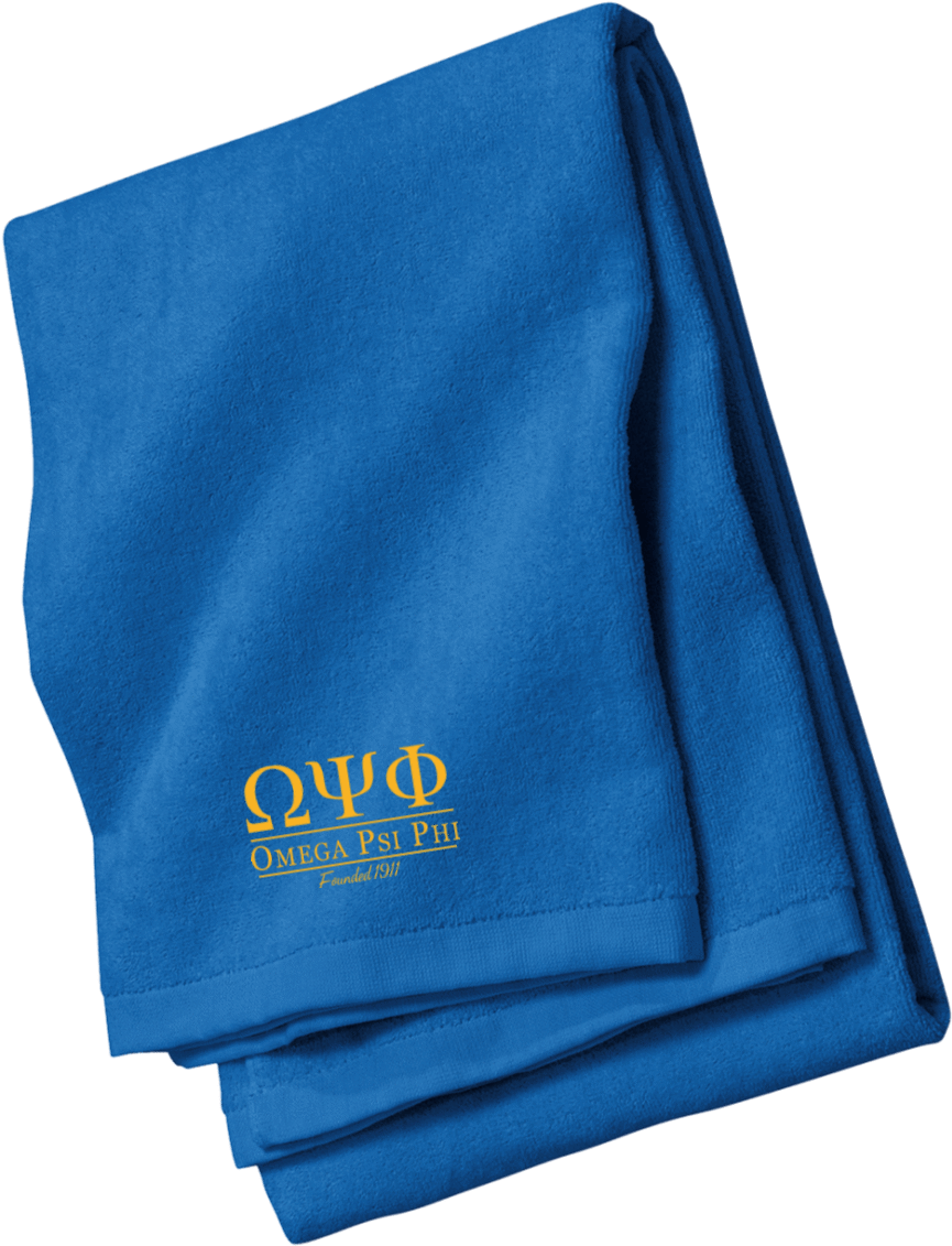 Omega Psi Phi Embroidered Beach Towel - Towel (1155x1155), Png Download