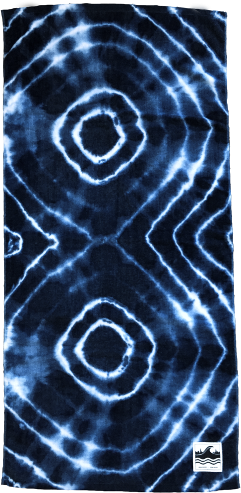 Ub X Noon Pacific Indigo Tie Dye Beach Towel - Motif (547x1024), Png Download