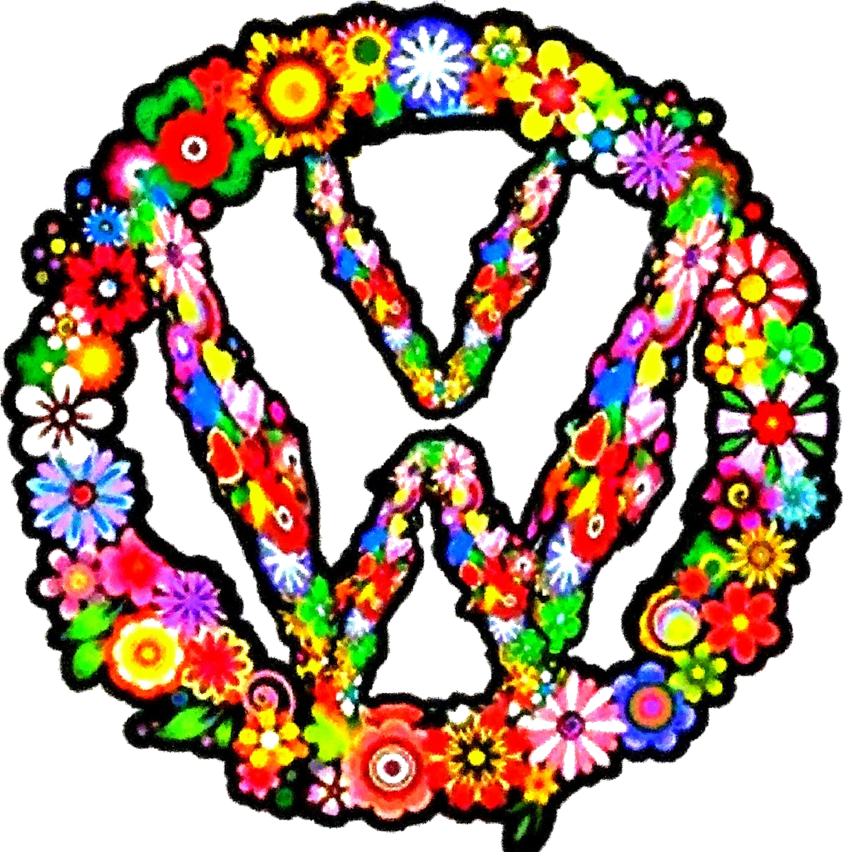 Vw Flower Volkswagen Logo Boxed Metal Extreme High - Volkswagen Flower Logo (1240x1240), Png Download