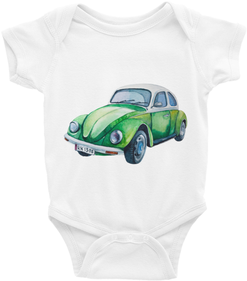 Volkswagen Beetle (green Car) Womens Slim Fit T-shirt (600x600), Png Download