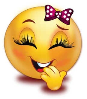 Shy Smile Girl - Emoticon (384x384), Png Download