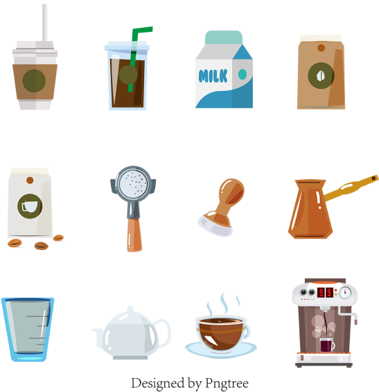 Café De Dibujos Animados Patrón Plano Material Bebidas - Coffee (640x640), Png Download