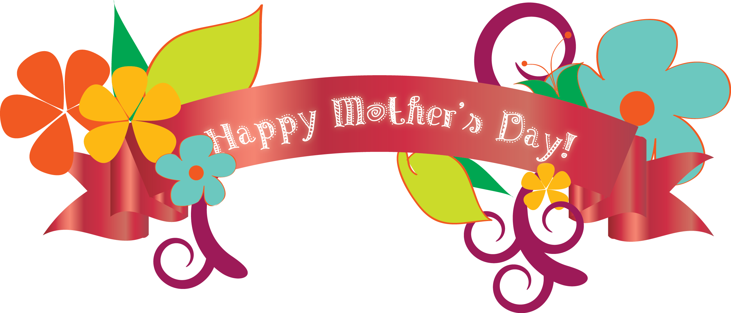 Banner Transparent Happy Mothers Day - Happy Mothers Day Png Transparent (2400x1028), Png Download
