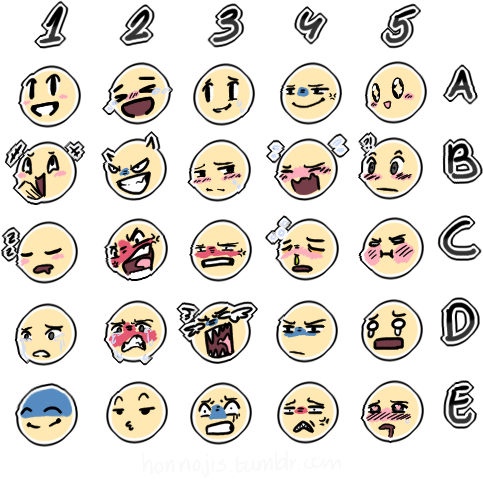 Drawn Smileys Emoji Tumblr - Emoji Drawing Challenge (483x483), Png Download