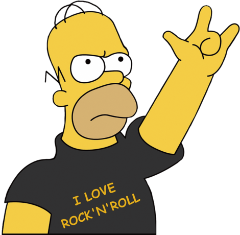 Rock And Roll Png Make Unique Homer I Love Rock And - Rock And Roll Simpsons (470x460), Png Download