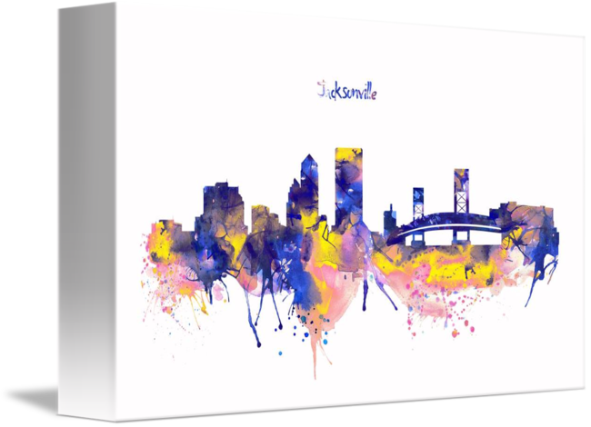 "jacksonville Skyline Silhouette" By Marian Voicu - Silhouette (650x470), Png Download