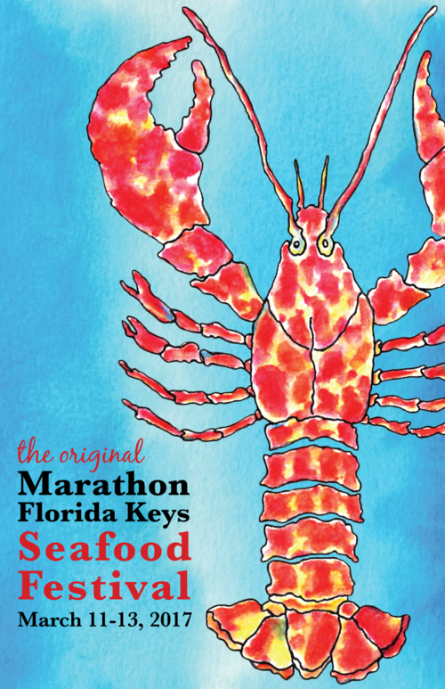 Lobster Watercolor Png Vector Transparent Download - Portable Network Graphics (500x773), Png Download