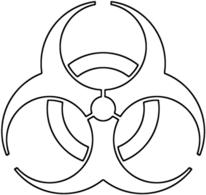 Biohazard Symbol Outline Gallery - White Biohazard Symbol (700x700), Png Download