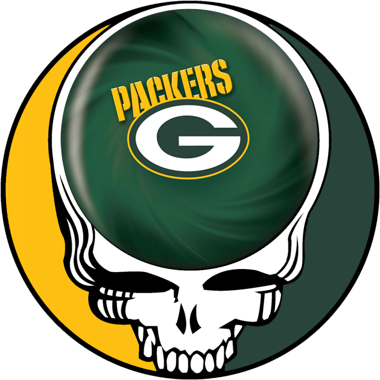 Green Bay Packers Skull Logo Iron On Transfers - Grateful Dead Steal Your Face (750x750), Png Download
