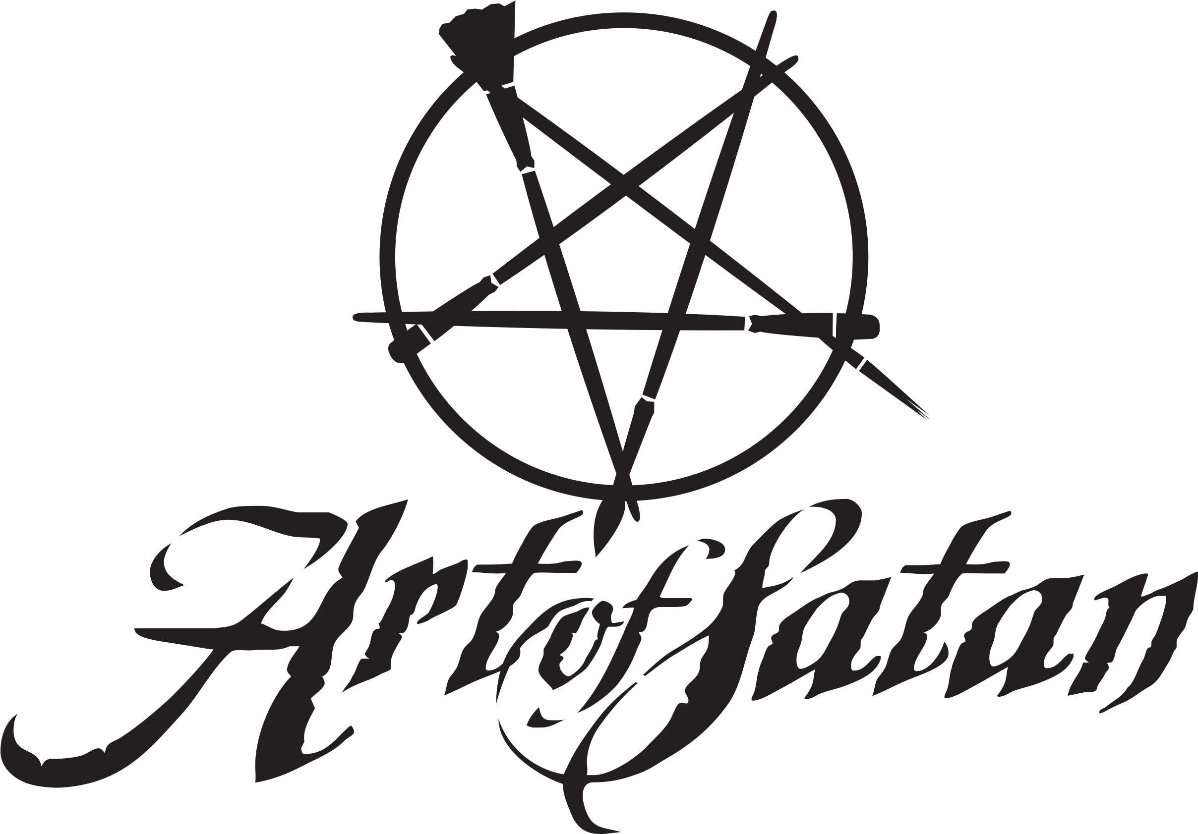 Pentacle Pentagram Wicca Vinyl Decal Car Window Bumper (2536x1808), Png Download