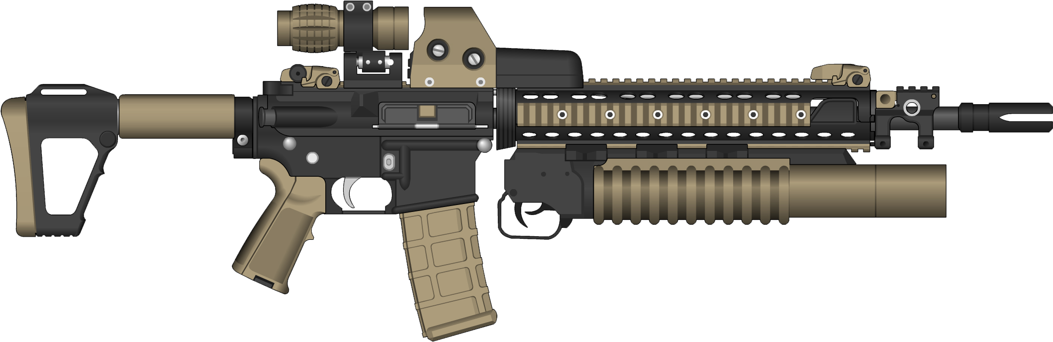 Assault Rifle Png - Rifle Png (2134x706), Png Download